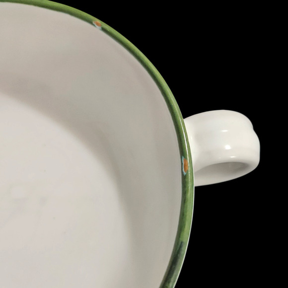 Set of 3 Hand Painted Lemon Cups Made in Italy Green Rim 3" Minor Rim Chips - Picture 6 of 6